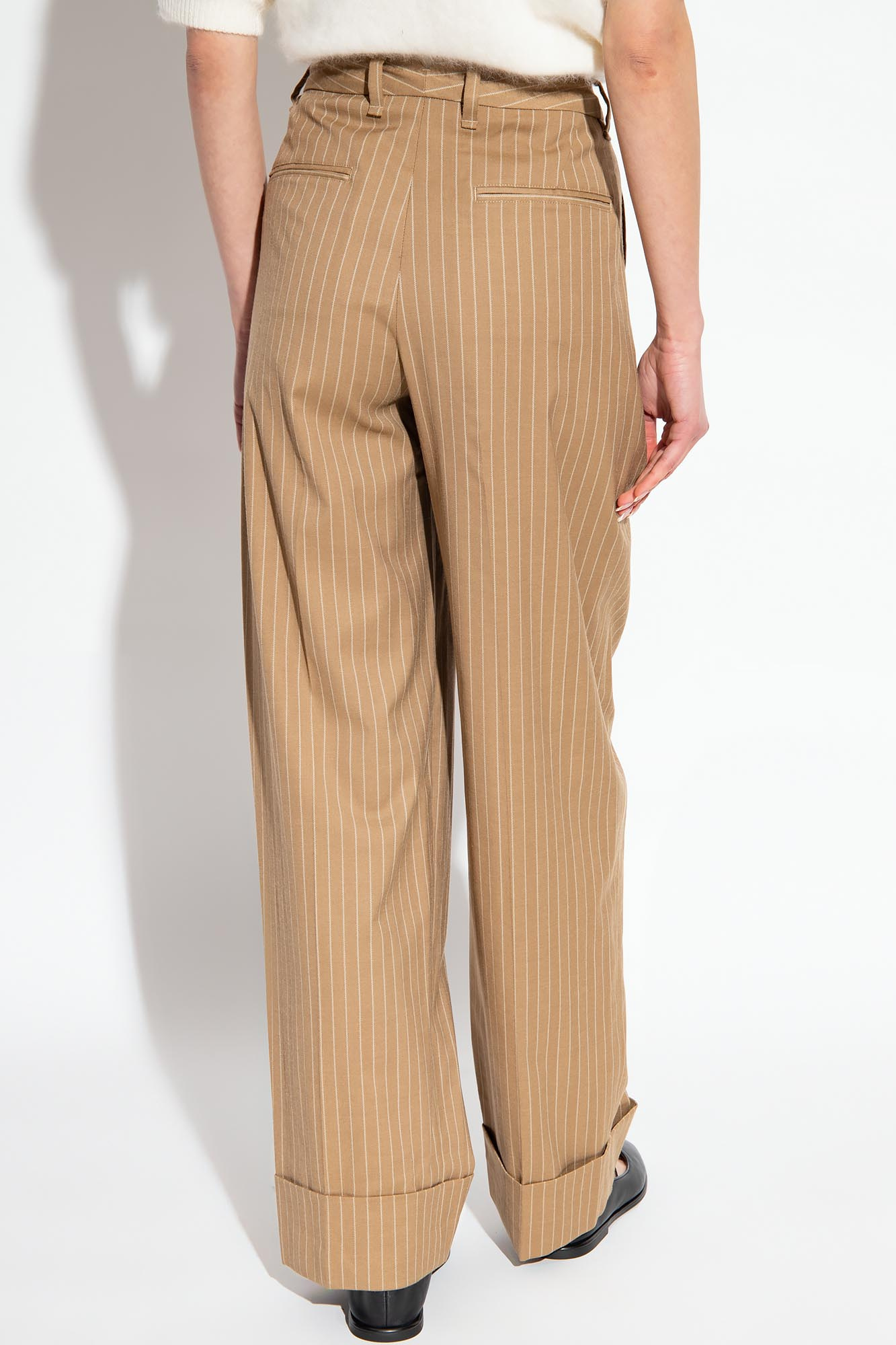 Rag & Bone Marianne Pinstriped Trousers In Brown
