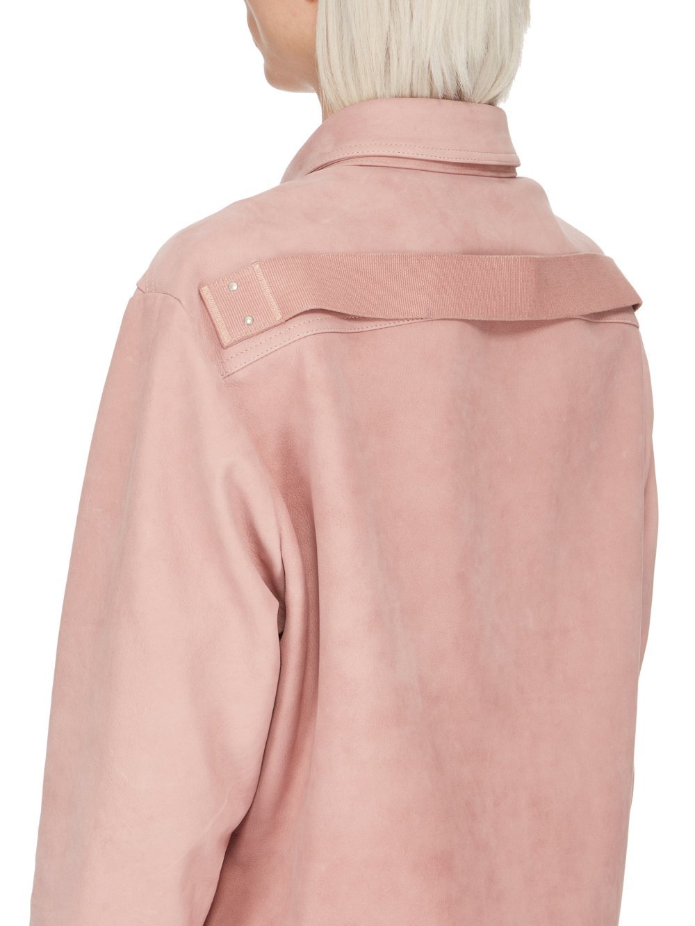 Rick Owens Alice Strobe Leather Shirt In Pink