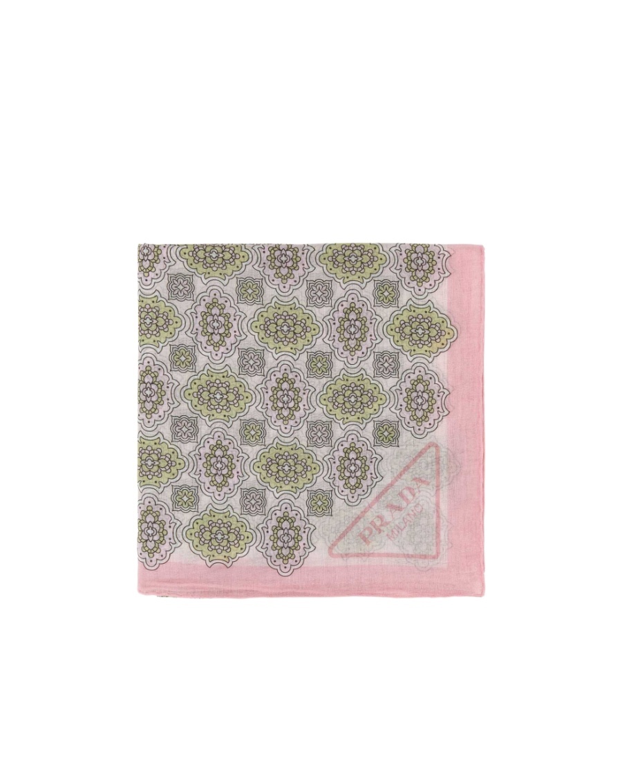 Shop Prada Logo Scarf In Gray