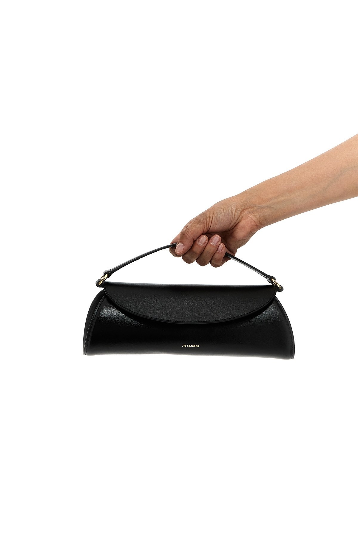 Jil Sander Small Cannolo Shoulder Bag In Black