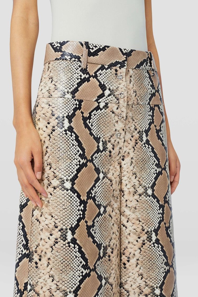 Shop Jil Sander Python-effect Leather Bermuda Shorts In Nude