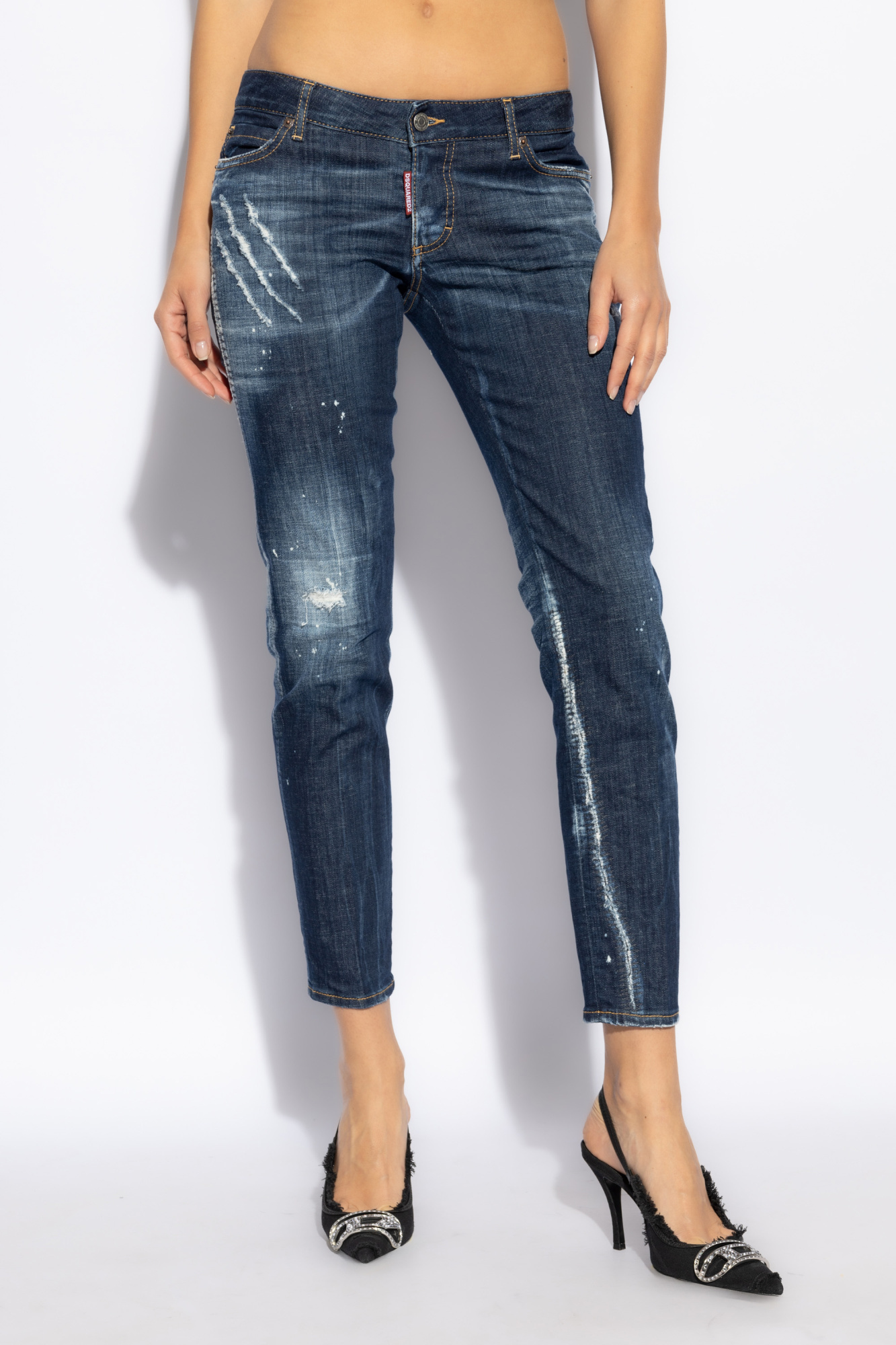 Shop Dsquared2 Logo-patch Cotton Jeans In Blue