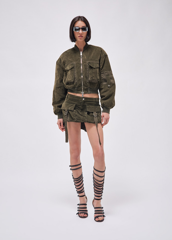 Blumarine Multiple-pocket Skirt In Brown