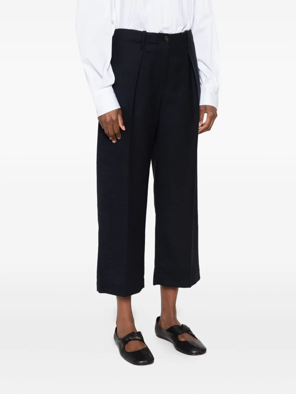 Brunello Cucinelli Pleated Wool Trousers In Black