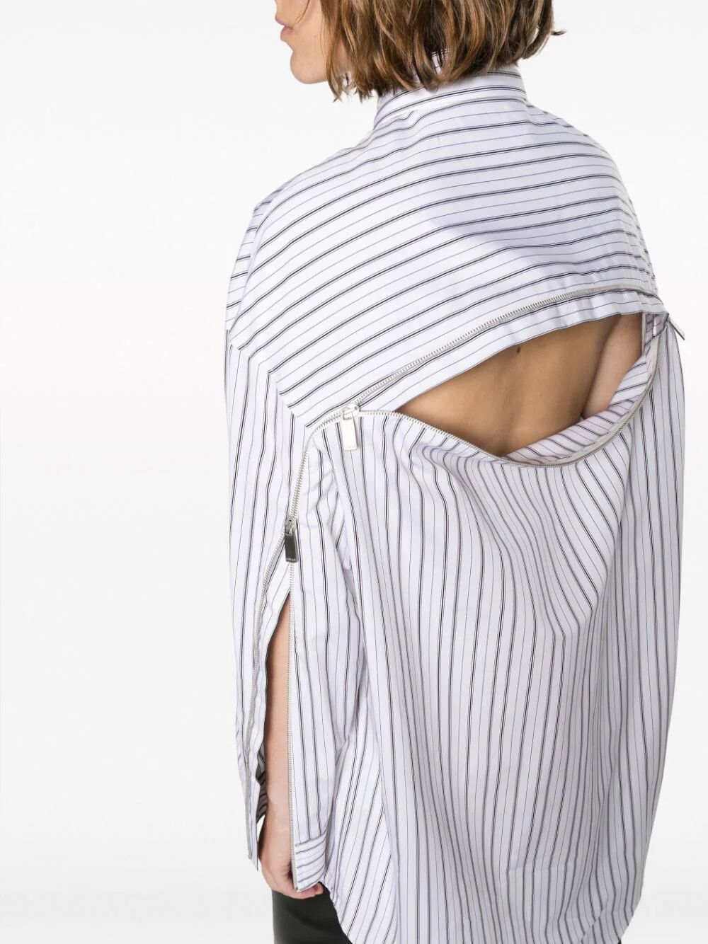 Off-white Pinstriped Long-sleeved Poplin Shirt In White