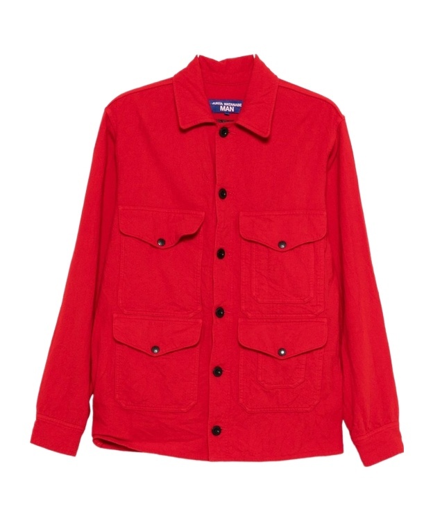 Junya Watanabe Emporio Armani Allover Logo Cotton Polo Shirt In Red