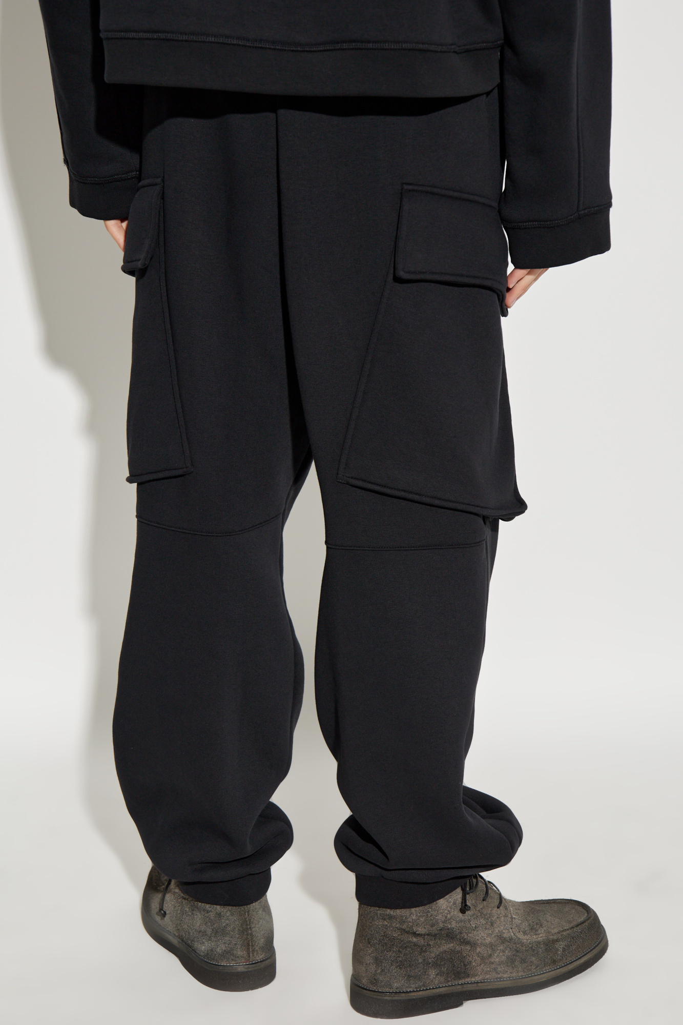 Dsquared2 Cargo Trousers With Elasticated Cuffs And Drawstring Waist In Black