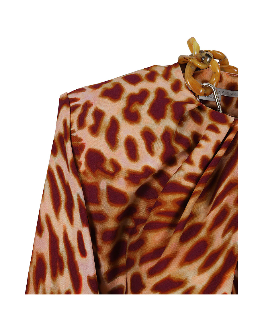 Stella Mccartney Leopard-print Mini Dress In Brown