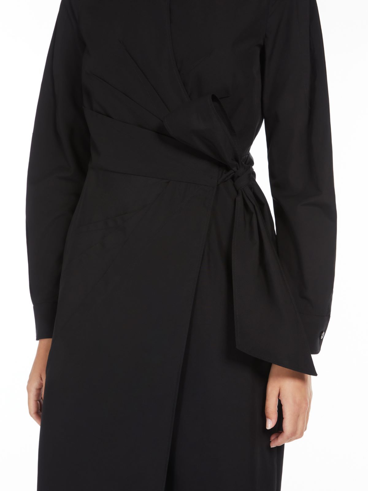 Max Mara Agrume Wrap Long-sleeved Dress In Black