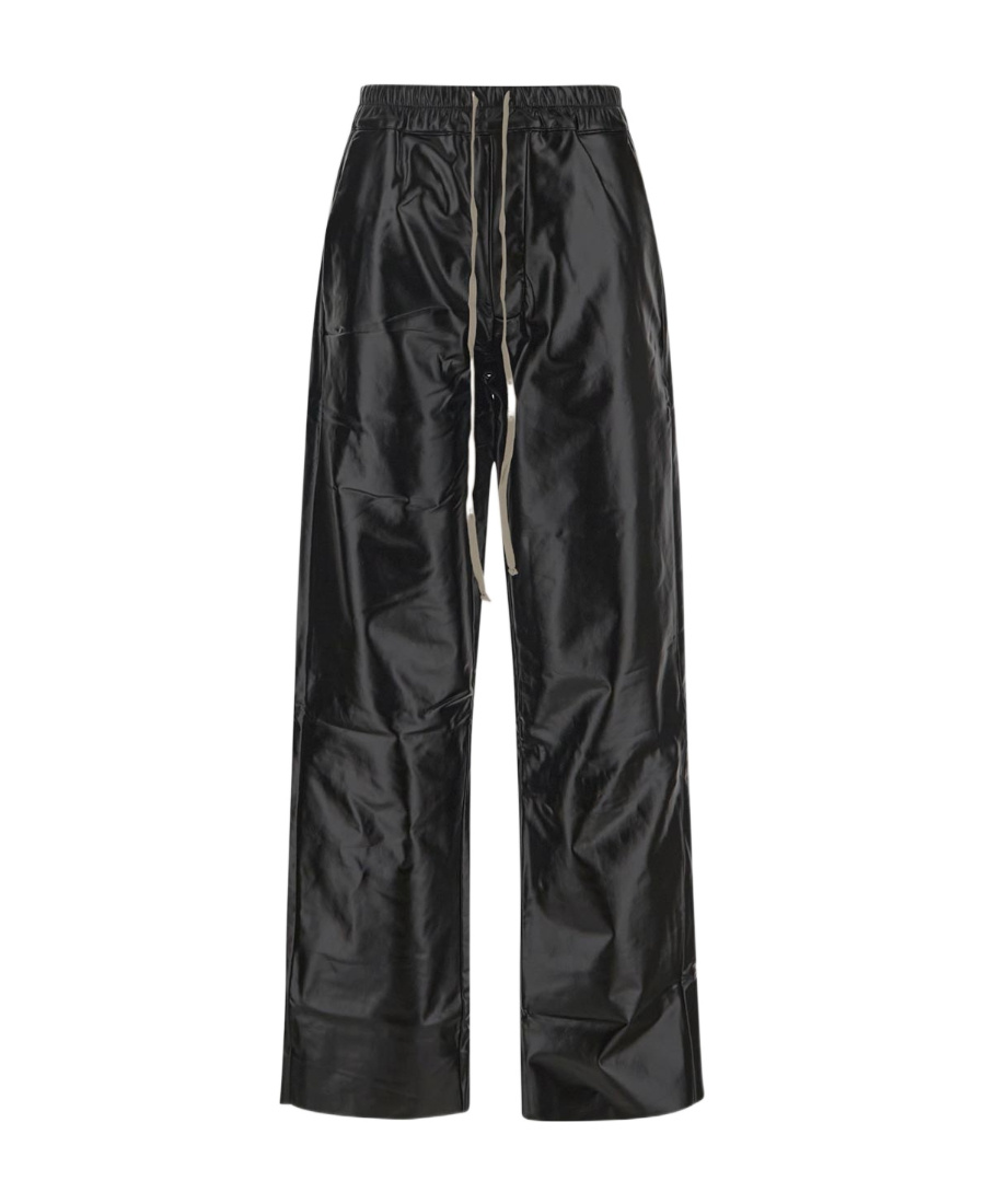 Rick Owens Drkshdw Wide-leg Faux-leather Trousers In Black