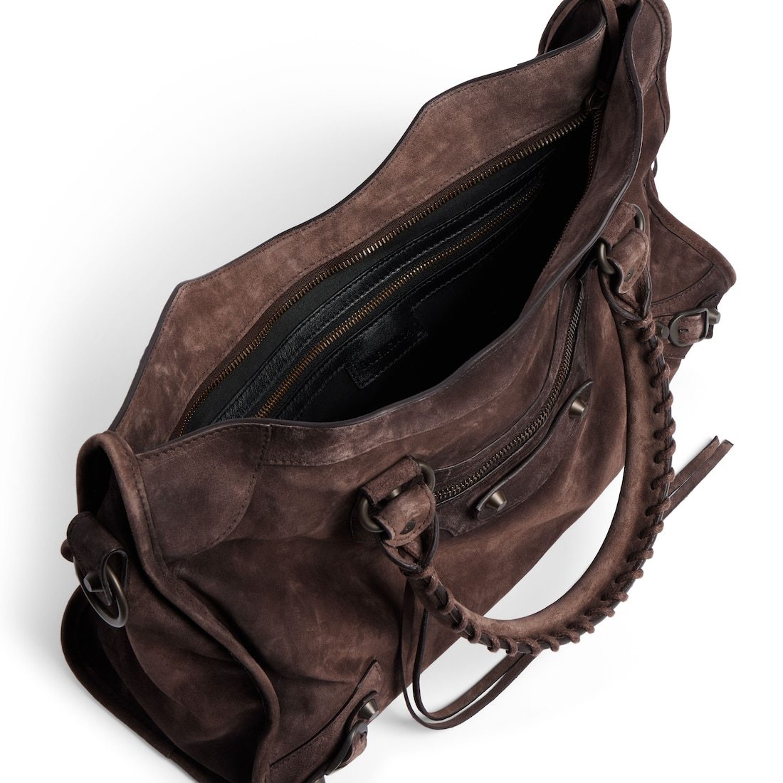 Balenciaga Le City Medium Crinkled Leather Top-handle Bag In Red