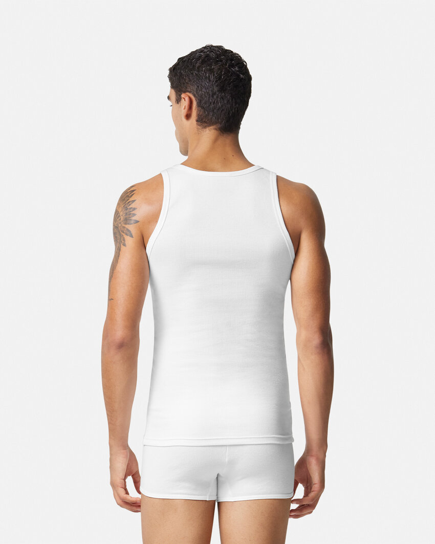 Versace White Logo Tank Top In White