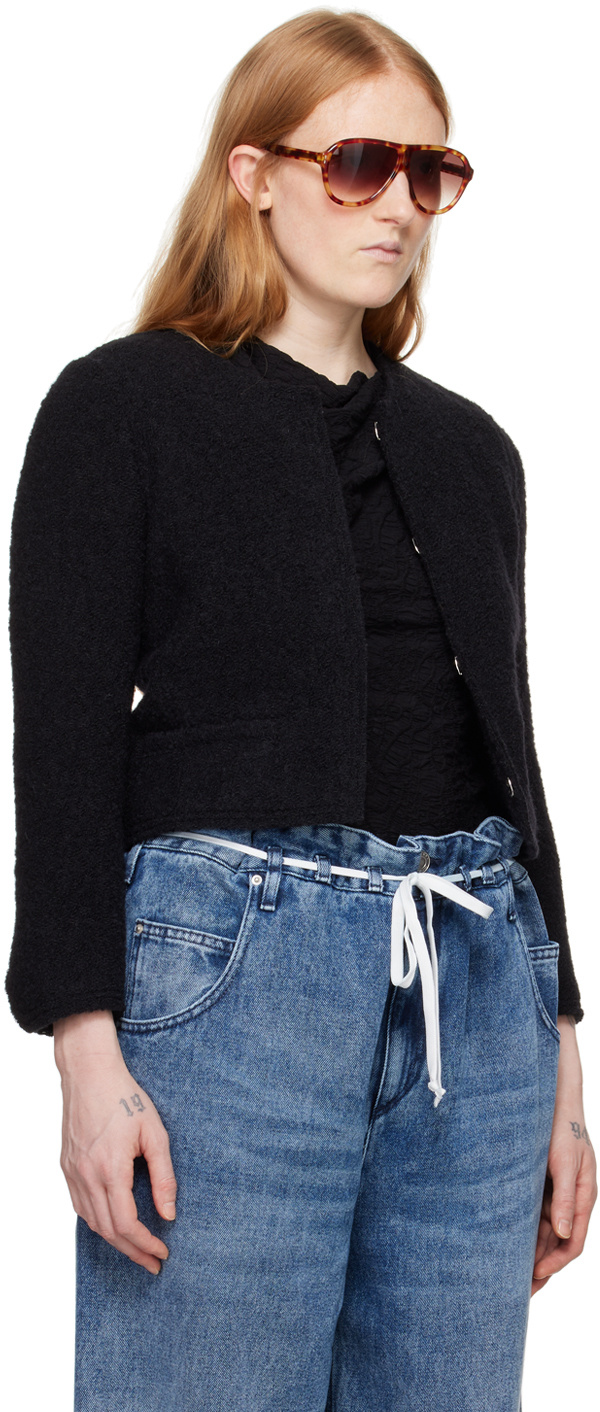 Isabel Marant Round-neck Long-sleeved Casual Jacket In Black