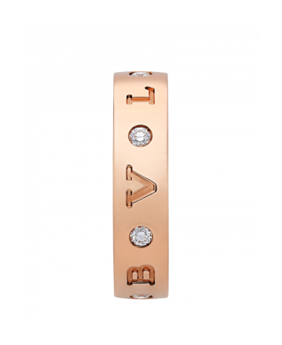 Bvlgari Rose Gold And Diamond B. Zero1 Ring In Yellow
