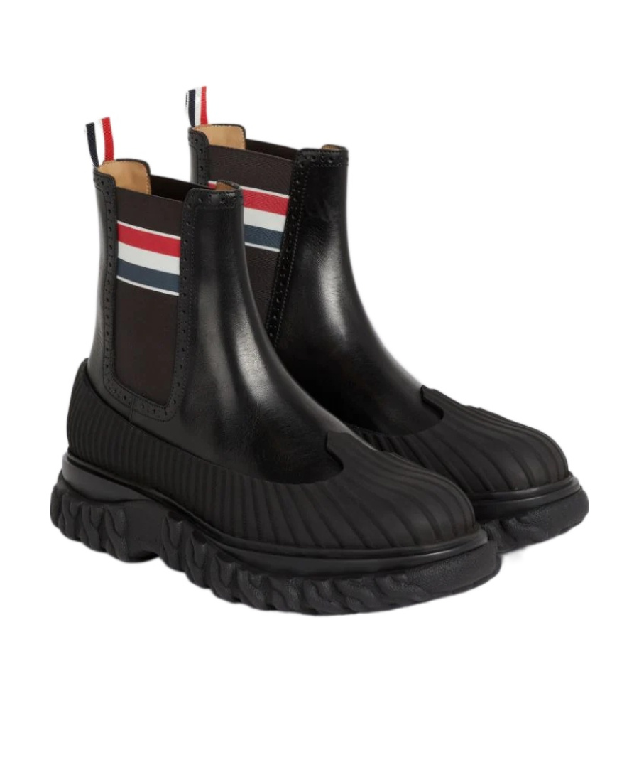 Thom Browne Chelsea Boot With Chunky Rubber-sole Detail In Black