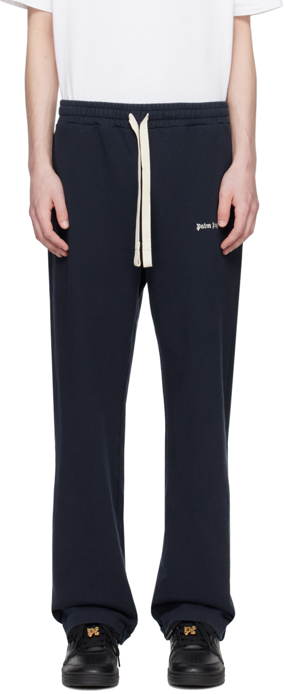 Palm Angels Logo Drawstring Track Pants In Black