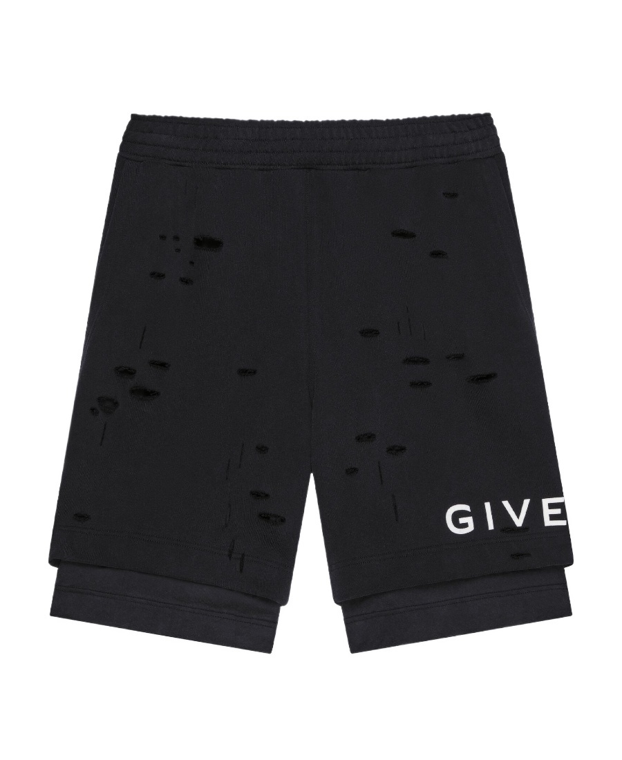 GIVENCHY GIVENCHY ARCHETYPE DESTROYED EFFECT DETAILED SHORTS