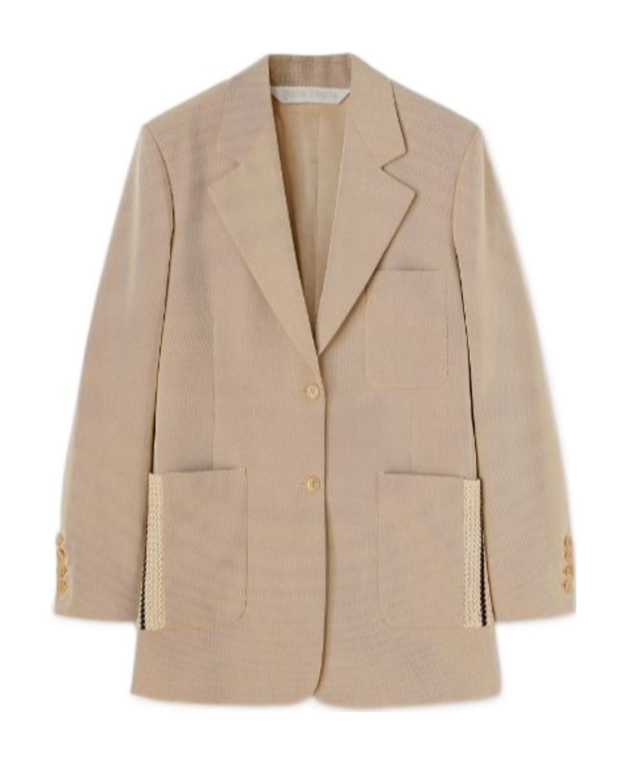 Palm Angels Single-breasted Long-sleeved Blazer In Nude