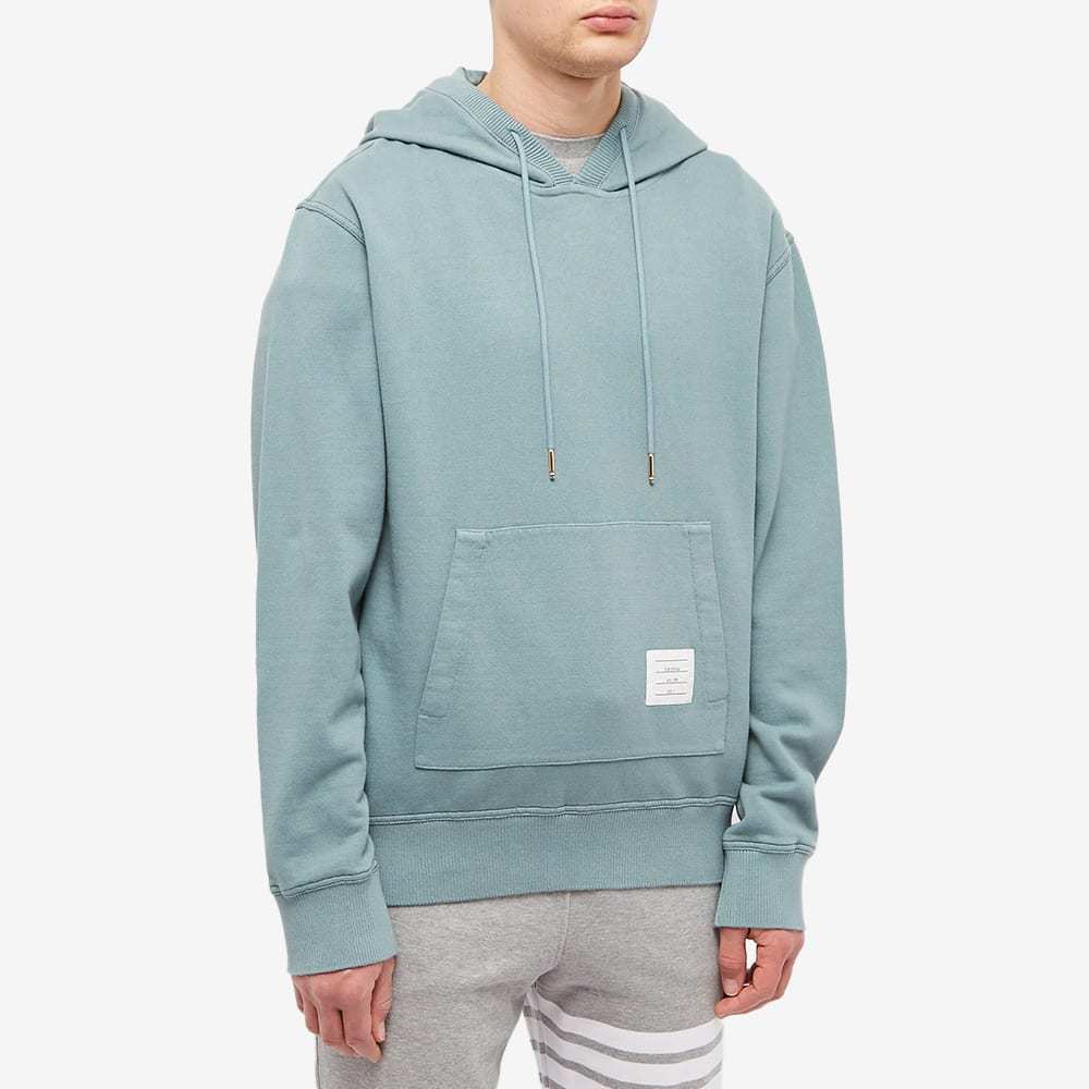 THOM BROWNE LOGO-PATCH DRAWSTRING HOODIE