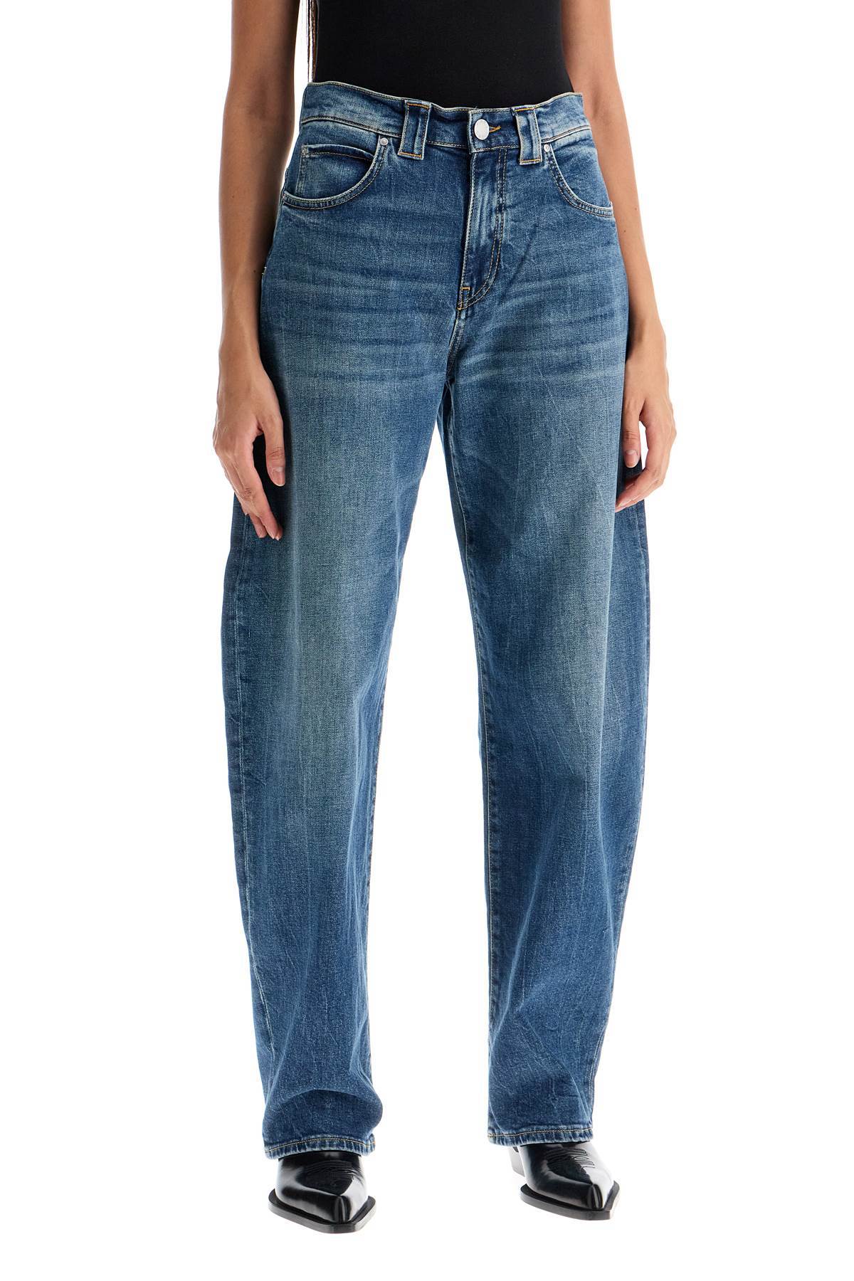 Shop Pinko Egg-fit Washed Demin Jeans In Blue