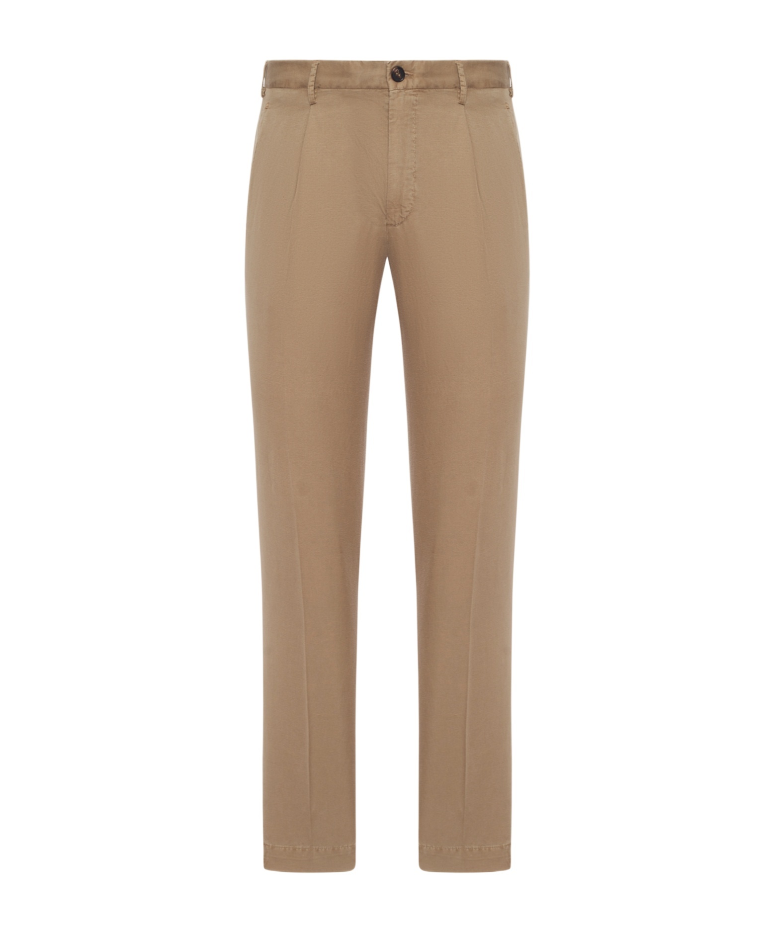 Incotex Chino Trousers With Linen And Cotton Pleats In Brown