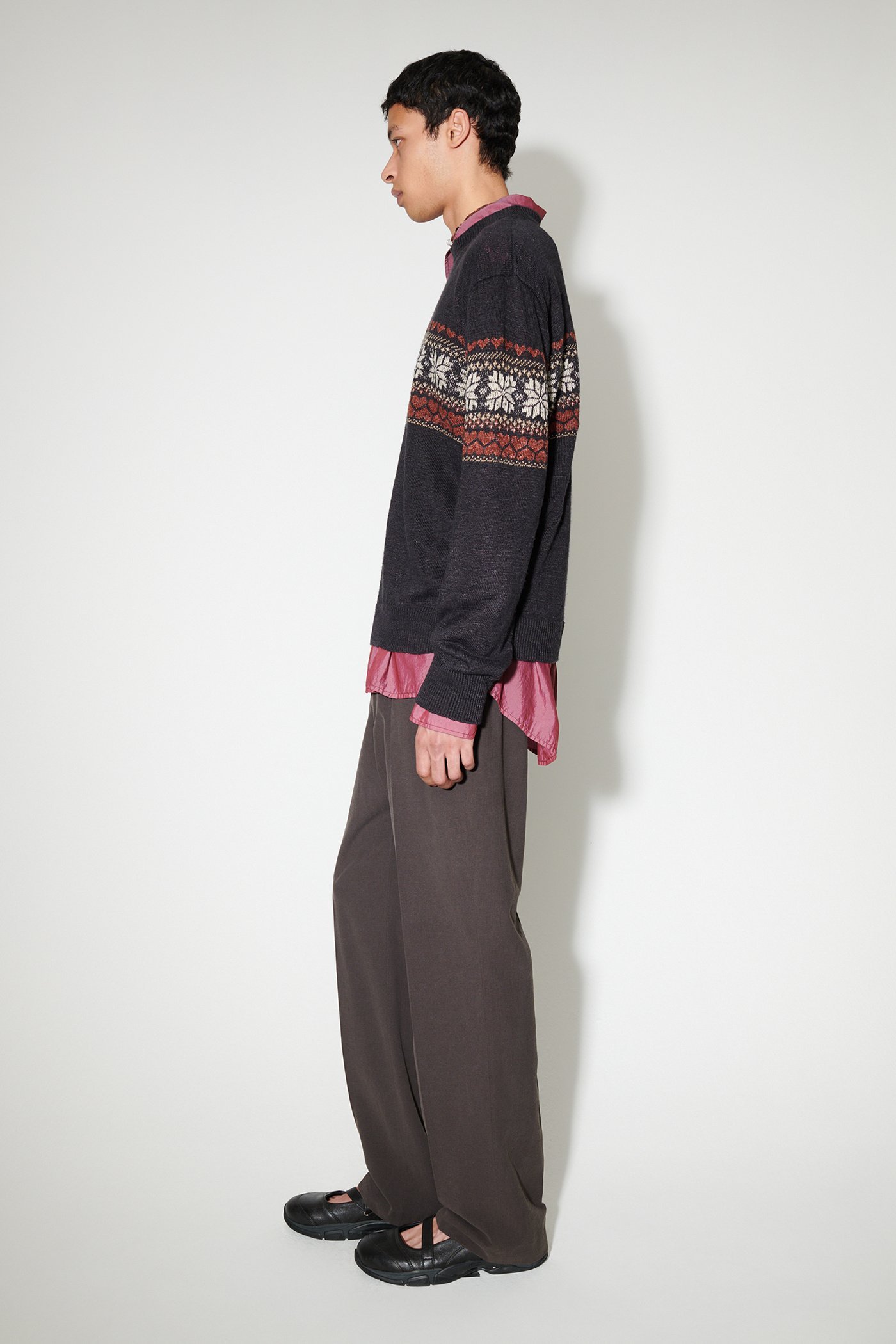 Our Legacy Base Crewneck Sweater Roundneck Patterned In Black