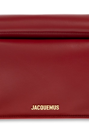 Jacquemus Leather Clutch Bag Top Handle In Red