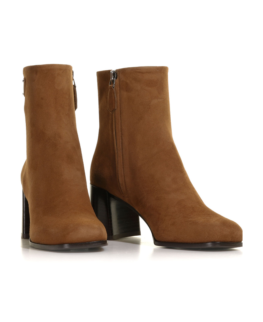 Prada Triangle-logo Leather Boots In Brown