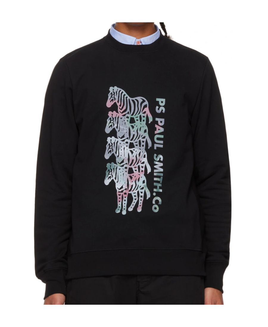 Ps By Paul Smith Zebra Stack Pullover In Black