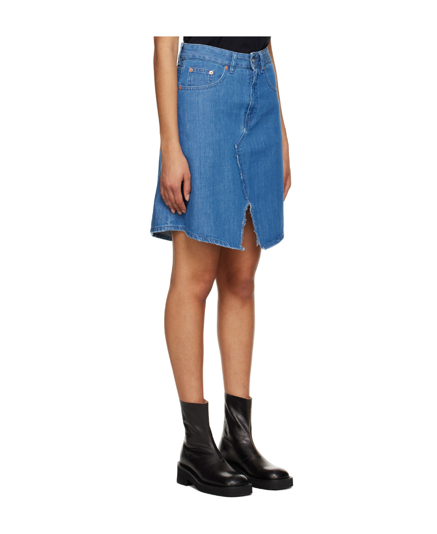 Mm6 Maison Margiela High-waisted Denim Skirt In Blue