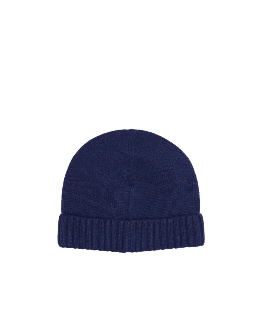 Borsalino Logo-patch Cashmere Beanie In Blue