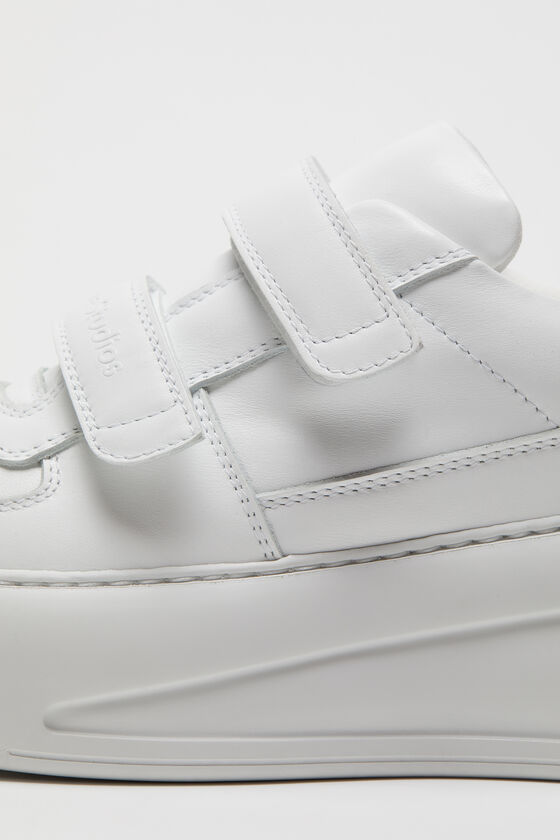 Shop Acne Studios Touch-strap Platform Sneakers In White