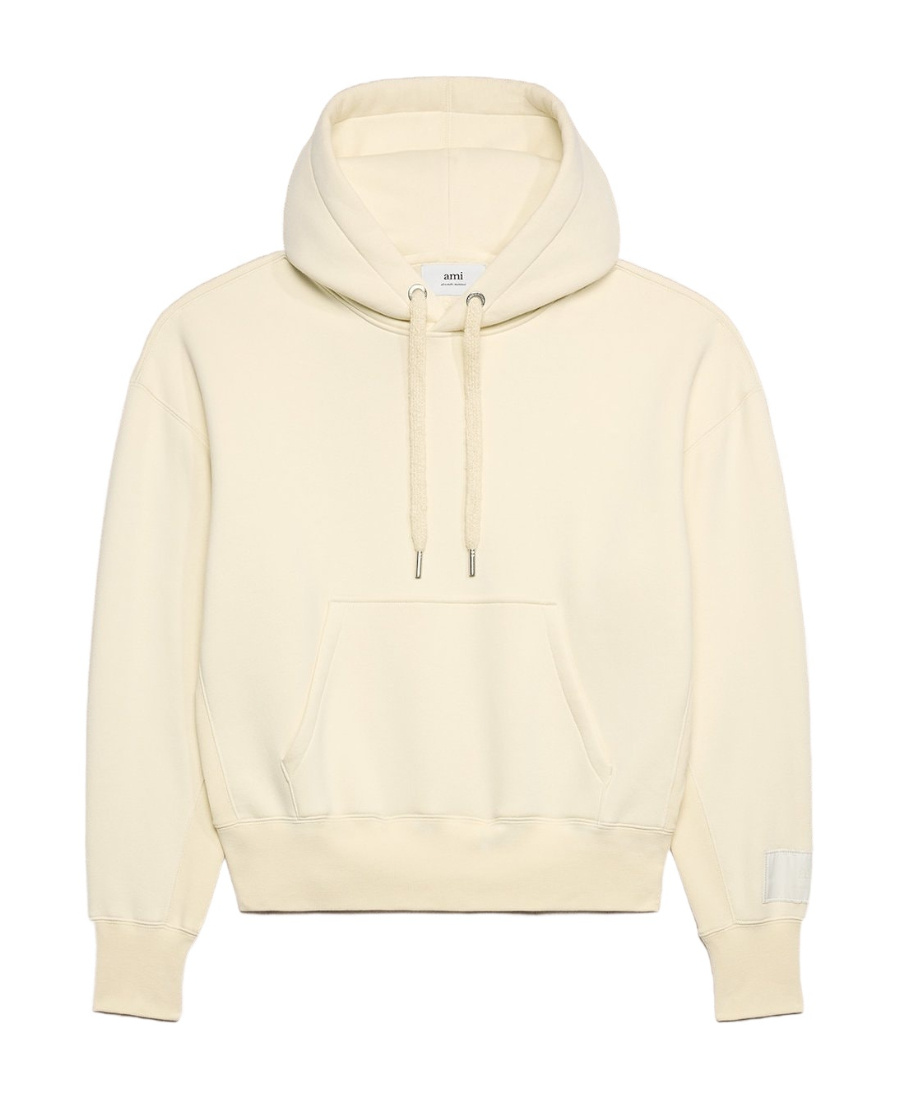 Ami Alexandre Mattiussi Ami Paris Long-sleeved Drawstring Hoodie In White