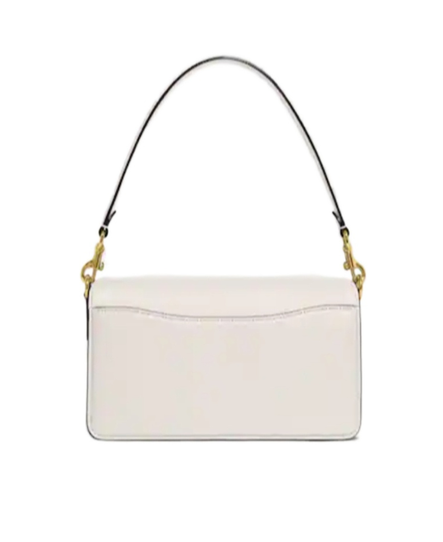 Coach Polished Pebble Leather Tabby Shoulder B In White