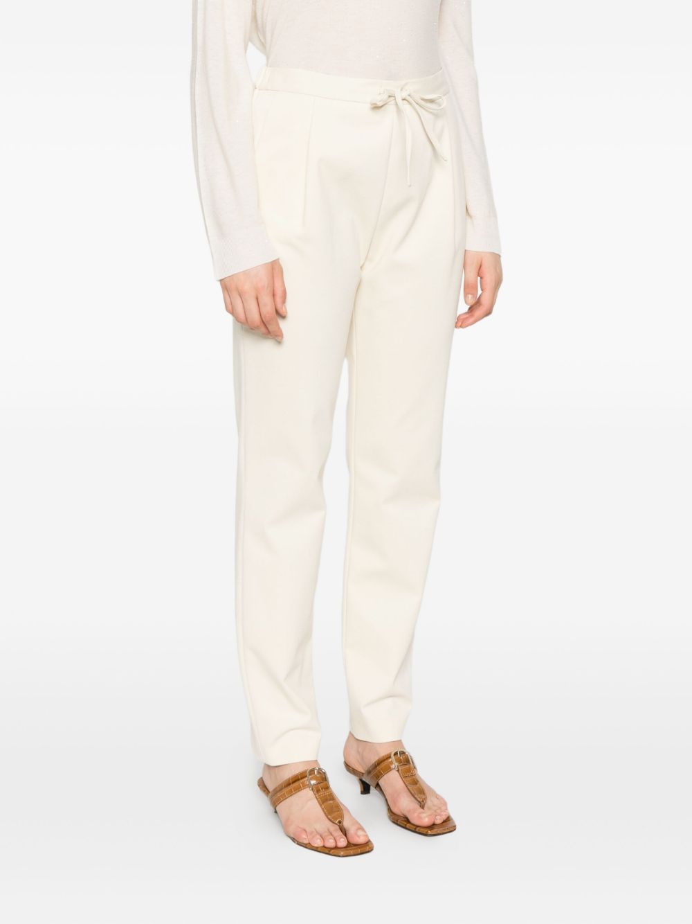 Fabiana Filippi Pleated-detail Drawstring Trousers In White