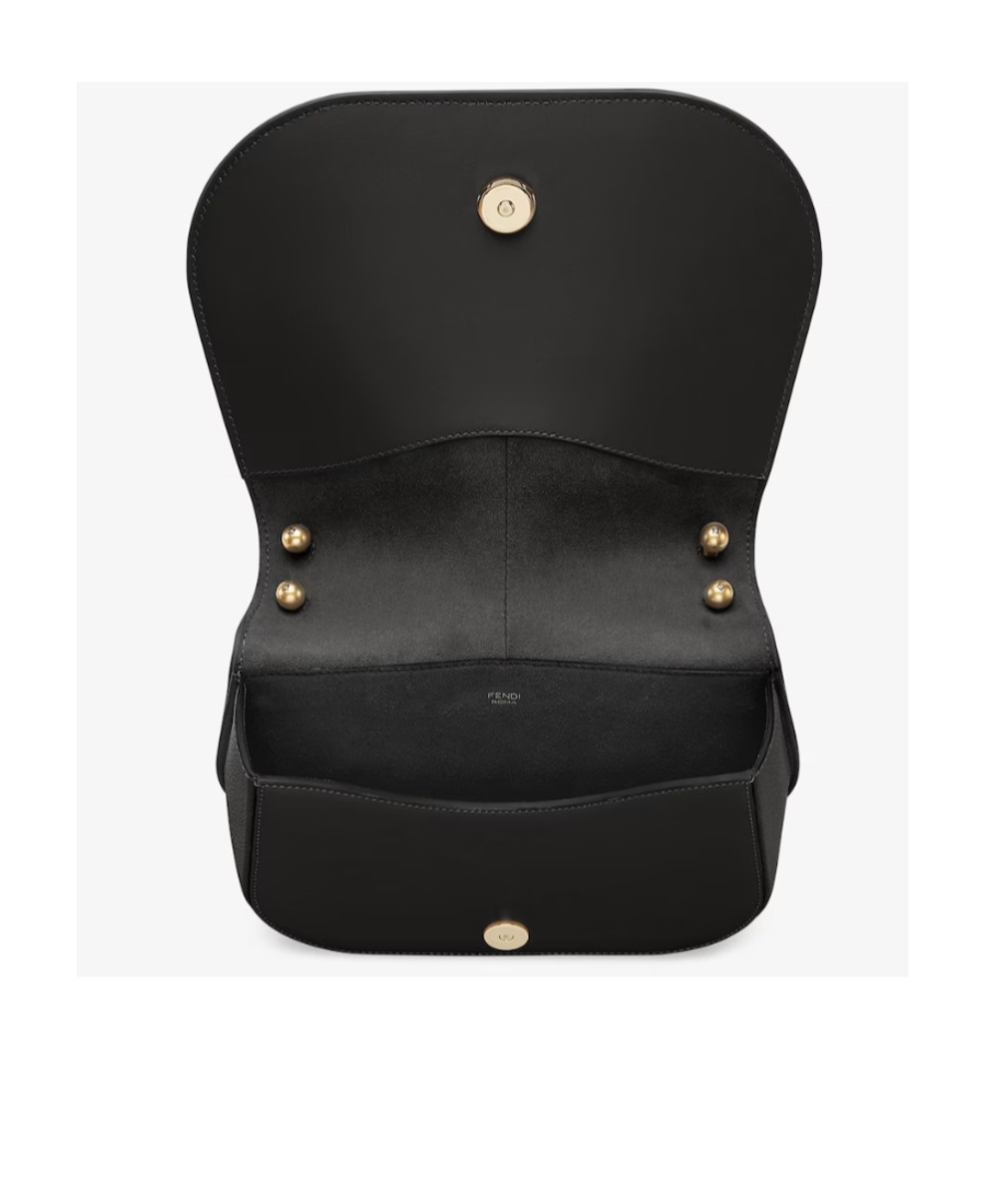 Fendi Black Smooth And Full-grain Leather Bag In Black