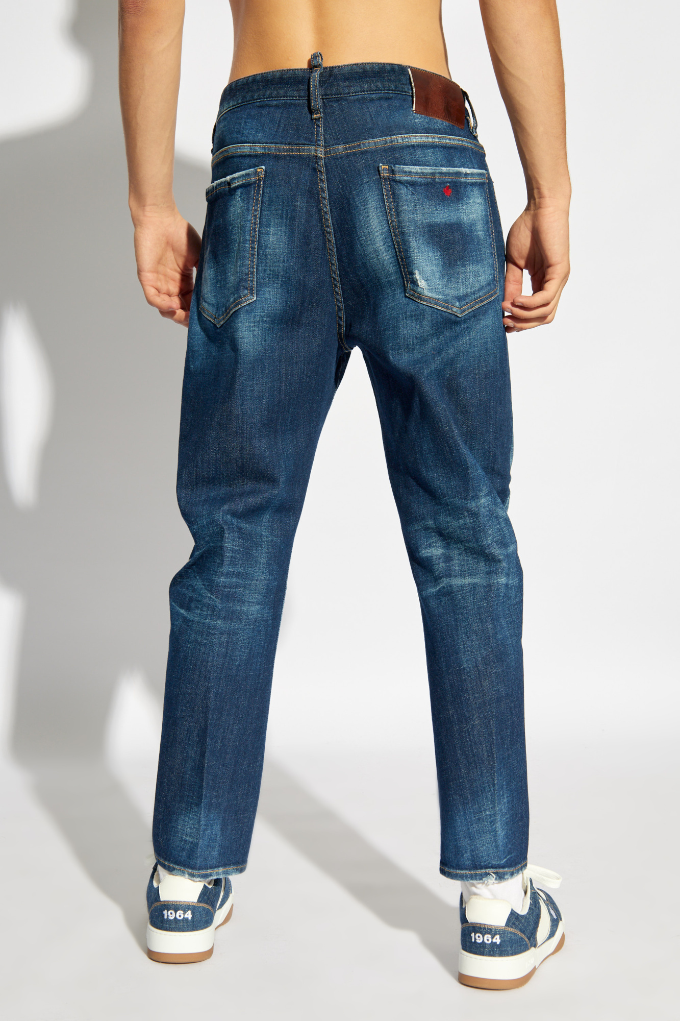 Dsquared2 Distressed Straight-leg Jeans In Blue