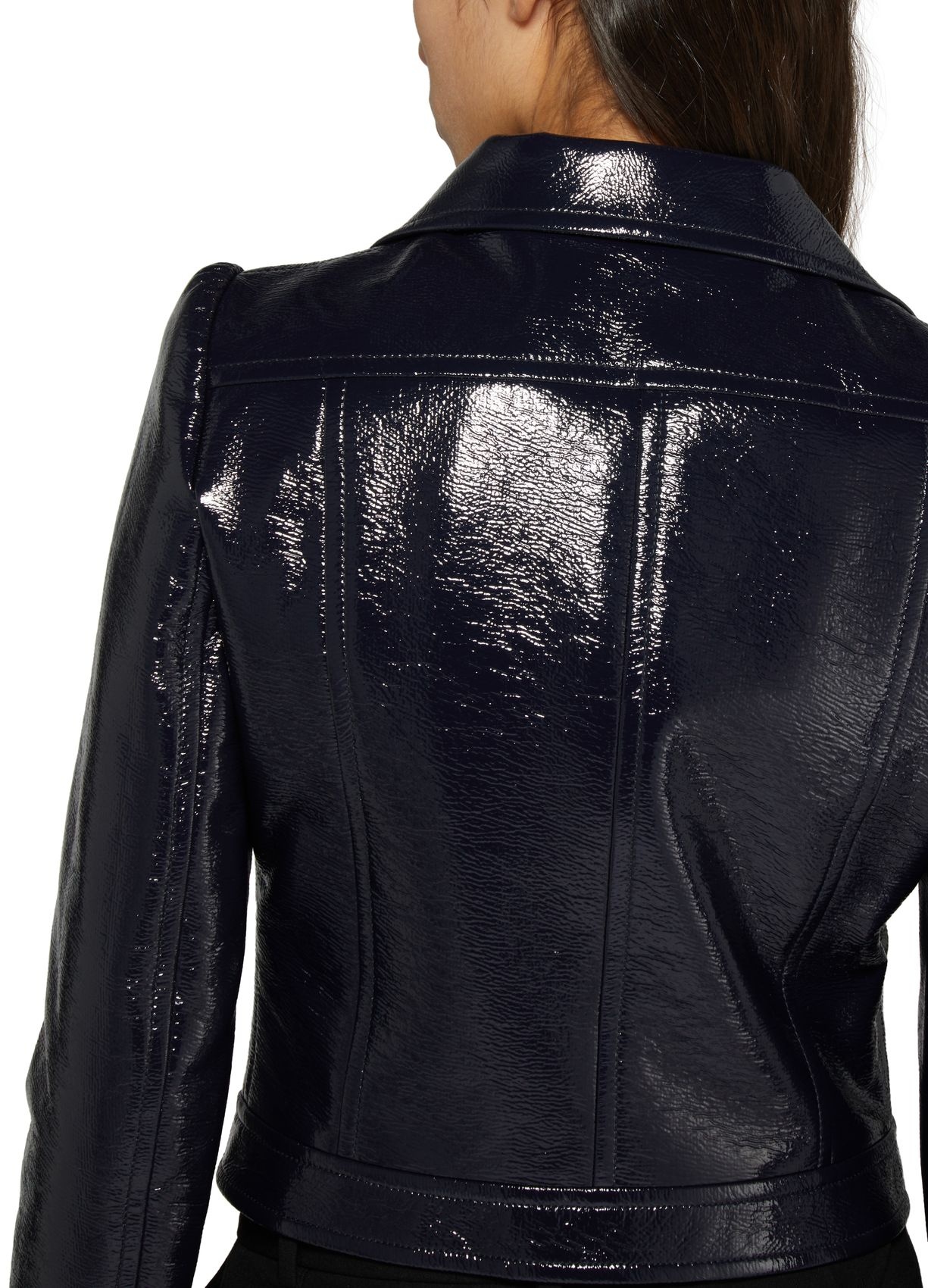 Shop Courrèges Long-sleeved Logo Leather Jacket In Black