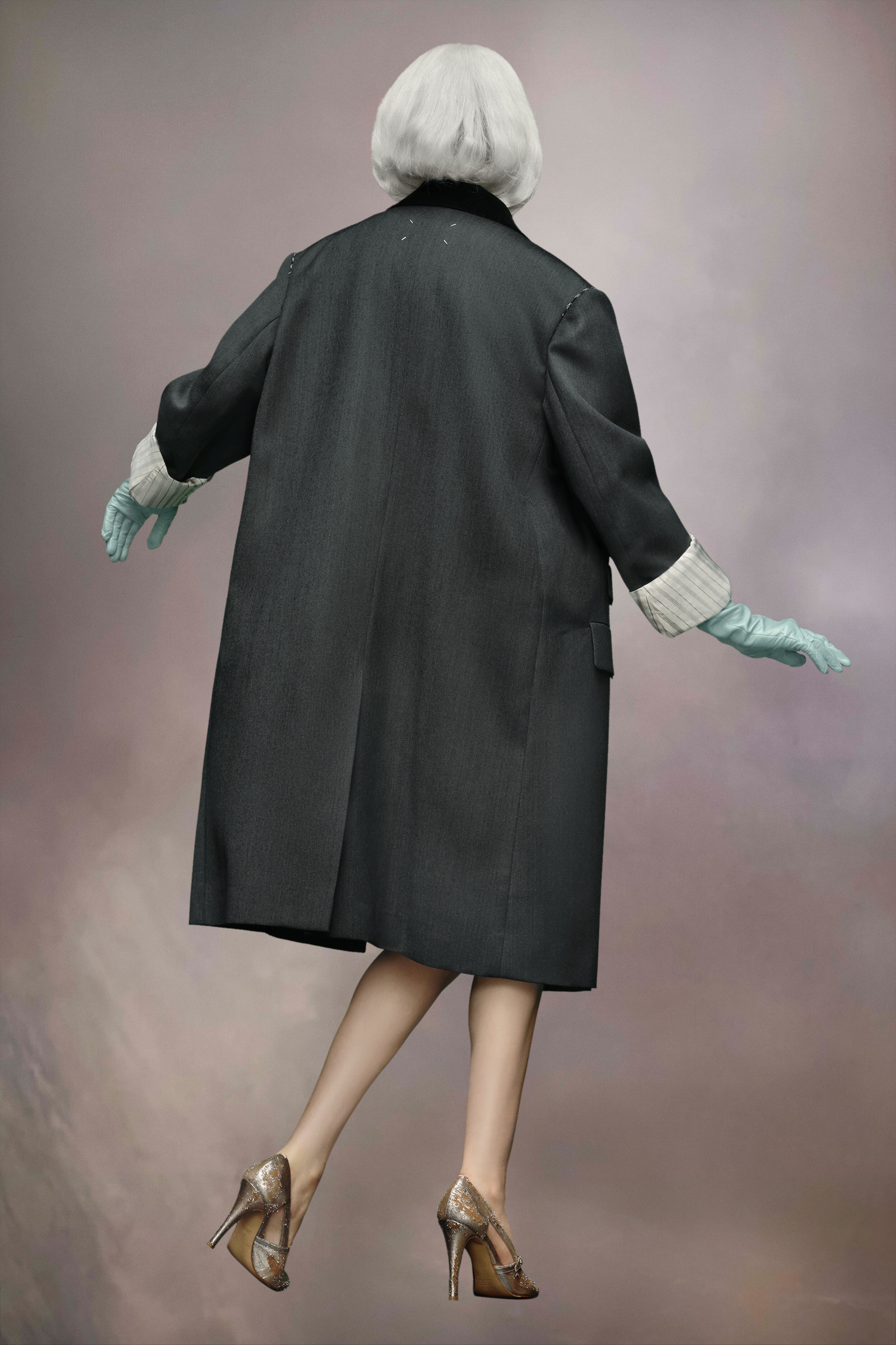 Maison Margiela Work-in-progress Wool Coat Man Charcoal In Black