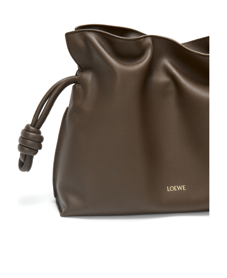 Loewe Flamenco Medium Clutch Bag In Napa Leather In Brown