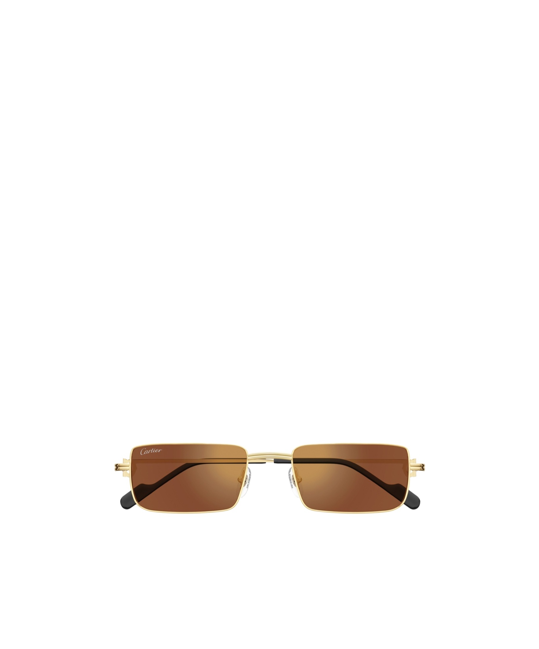 Cartier Rectangular Frame Sunglasses In Brown