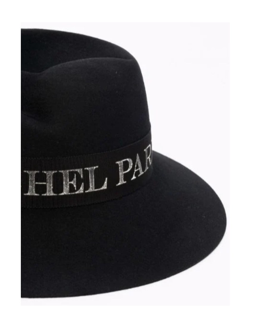 Shop Maison Michel Embroidered Logo Fedora In Black