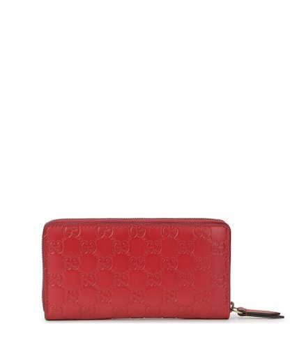 Gucci Logo Details Long Wallet In Red