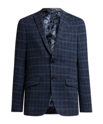 Etro Roma Slim-fit Checked Cotton-blend Blazer In Blue