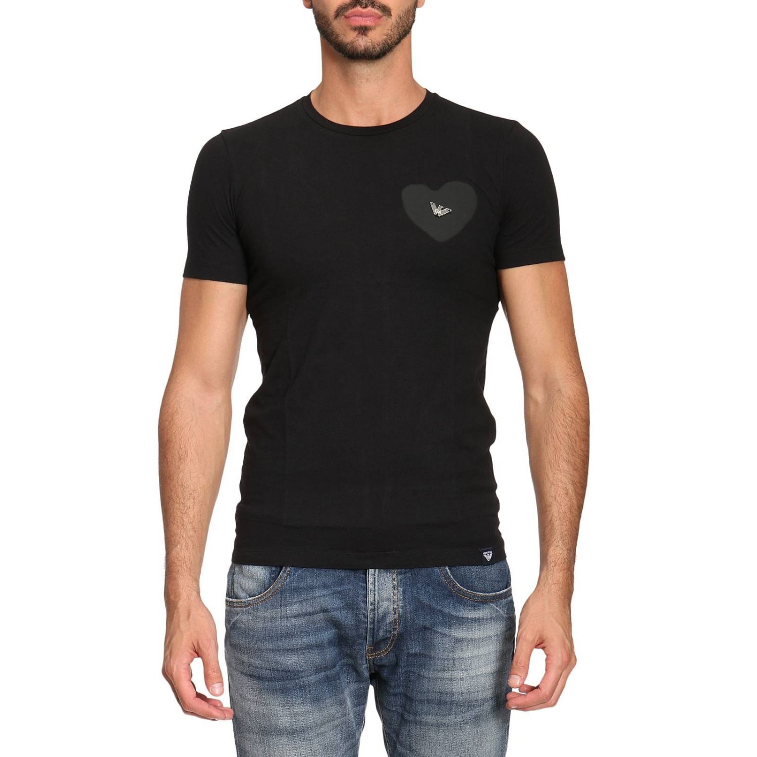 Armani Jeans Logo T-shirt In Black
