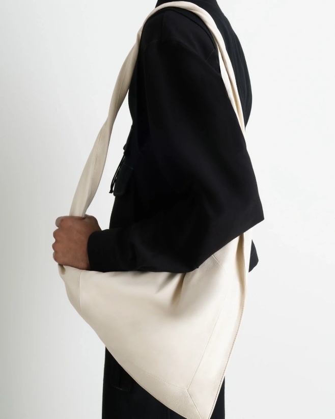 Lemaire Scarf Twisted-strap Leather Shoulder Bag In White