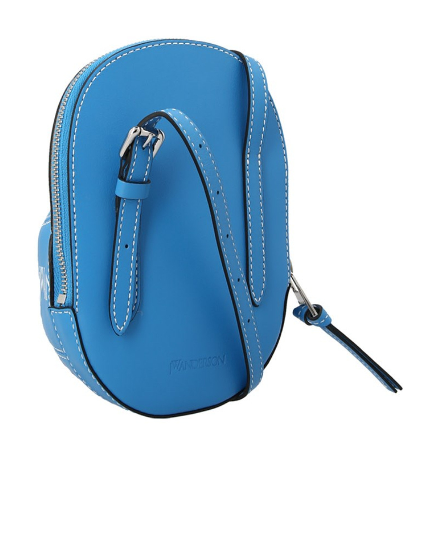 Jw Anderson Logo-print Midi Cap Bag In Blue