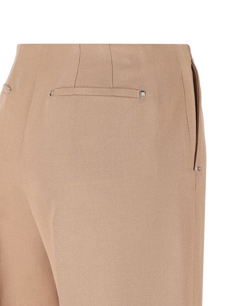 Fendi Grain-de-poudre Wool Trousers In Nude