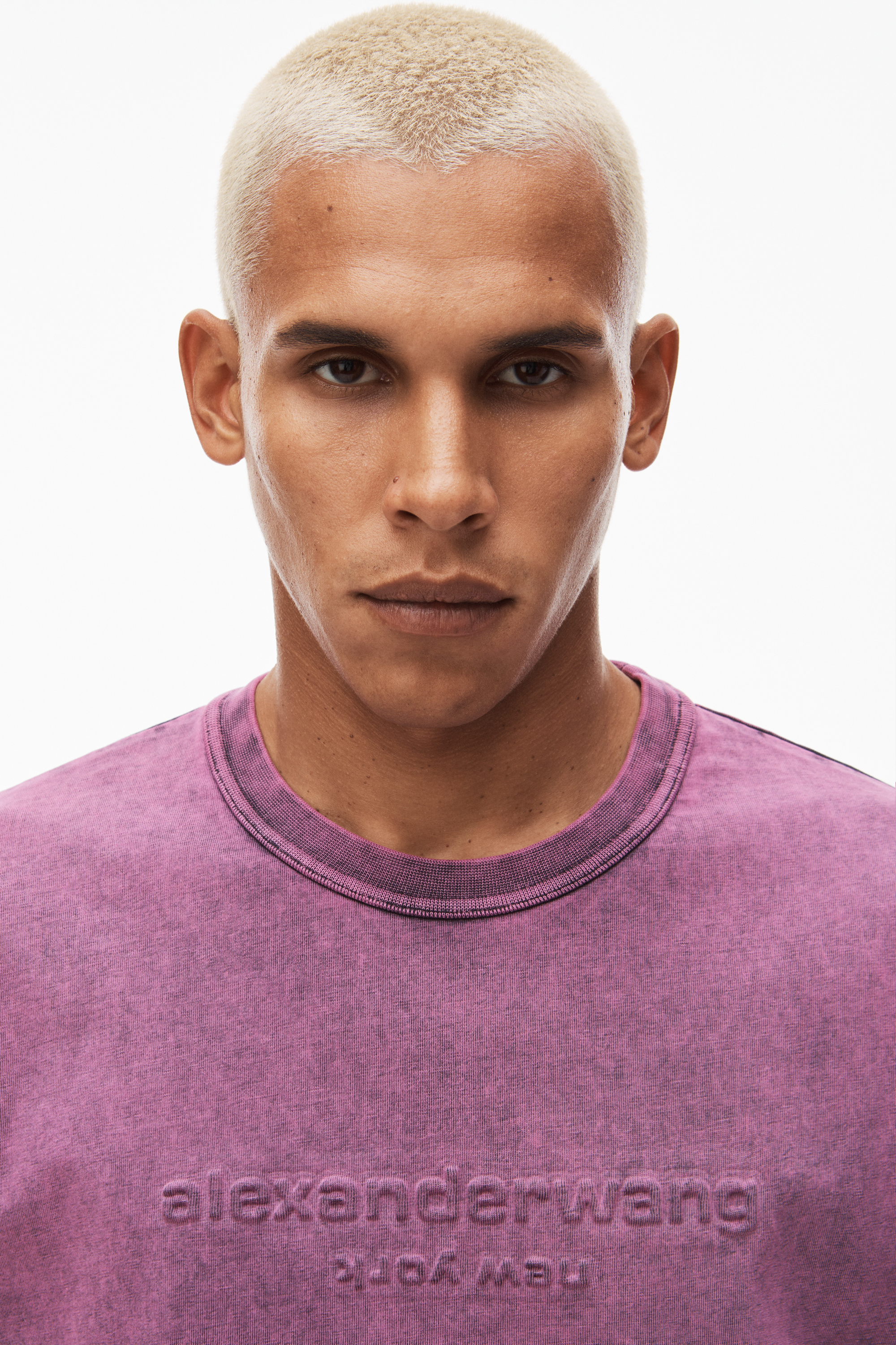 Alexander Wang Pink Embossed T-shirt In Pink