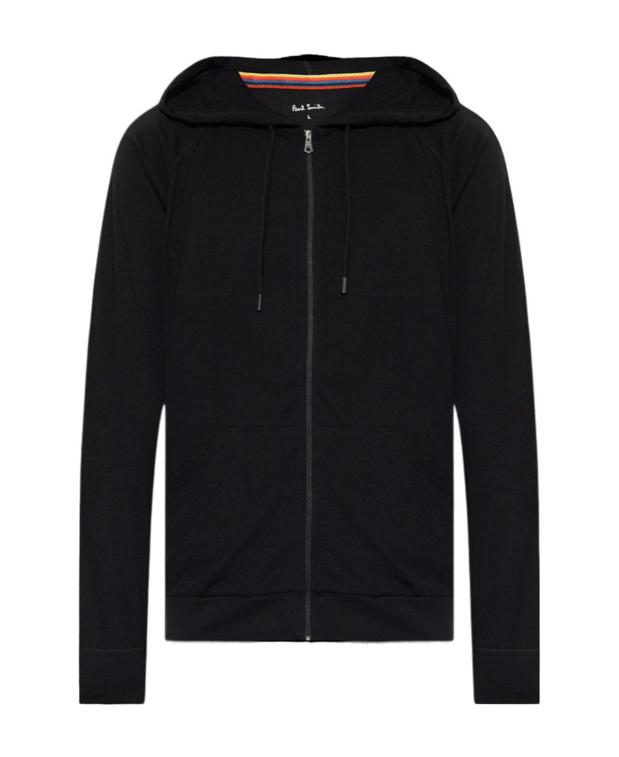 Shop Paul Smith Zip-up Cotton Hoodie In Black